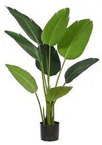 Planta Árvore Artificial Bananeira de Jardim Real Toque X8 Verde 1,2m